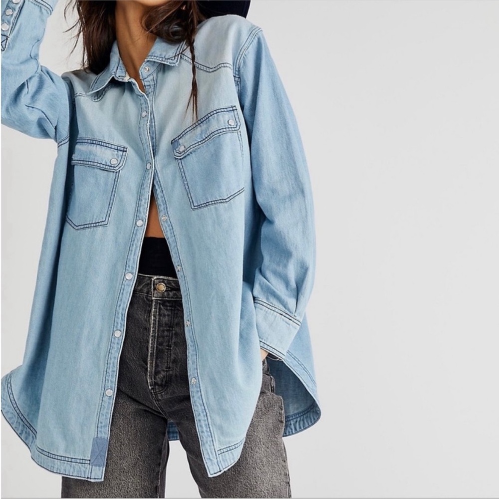 Free People We The Free Westward Bound Shirt L - Picture 2 of 11